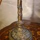 antique Art Nouveau lamp from 1890 to 1910 with blue opalescent lace glass