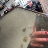 Mirror, antique octagonal tray.