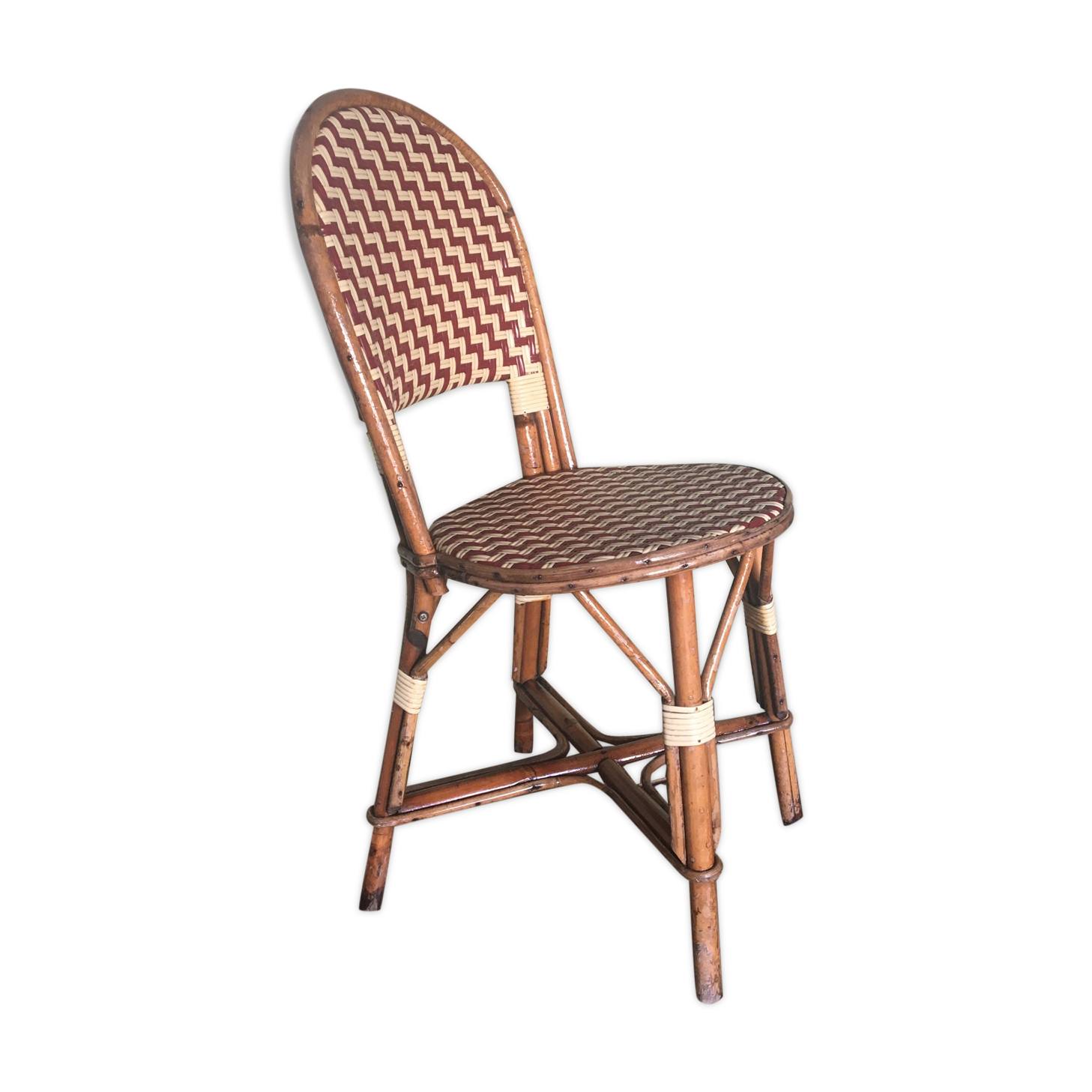 Chaise de bistrot  bambou et plastique