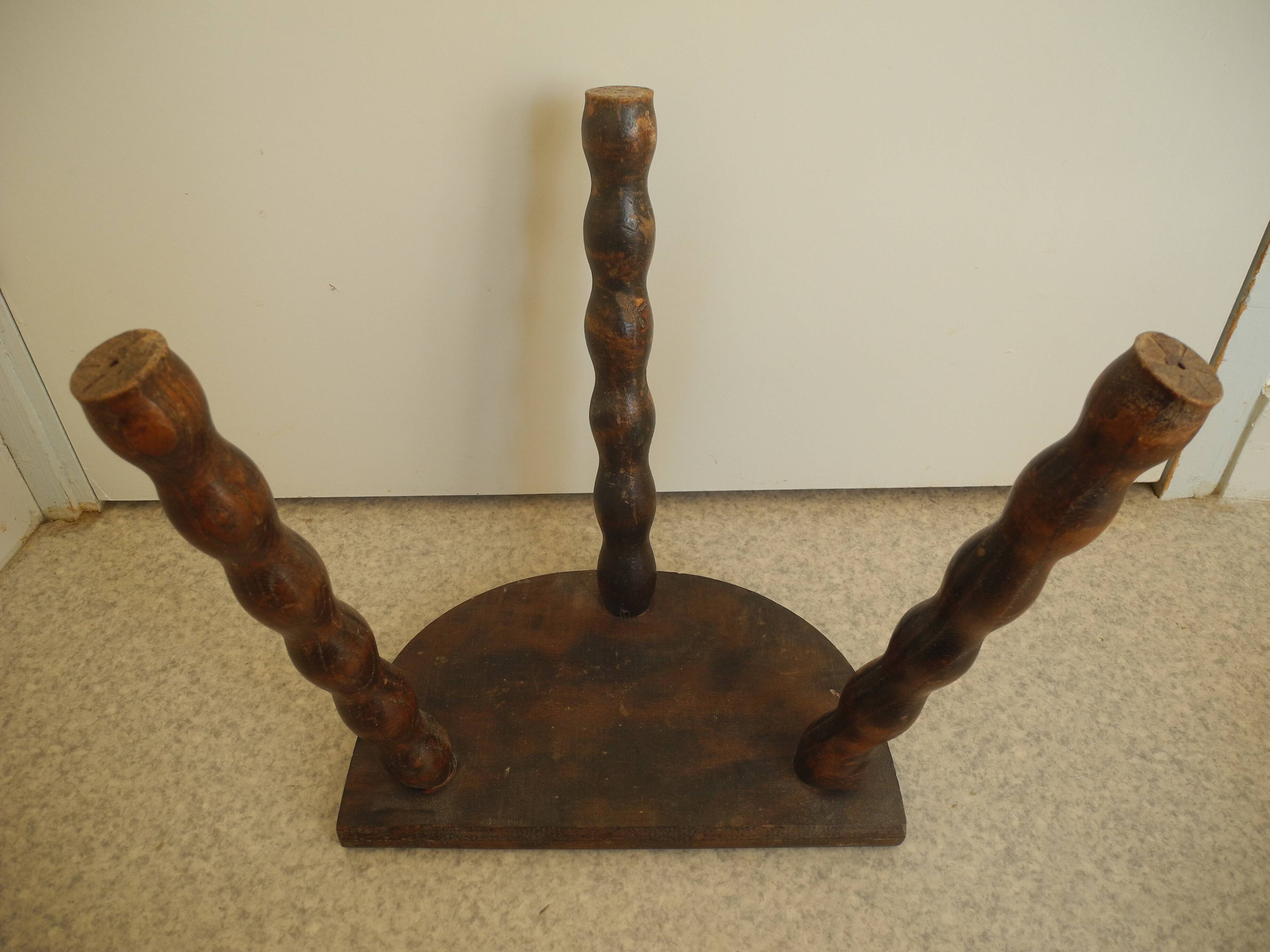 pair of wooden stools rustic vintage country decor