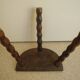 pair of wooden stools rustic vintage country decor