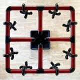 Red and black coat rack design 1980s