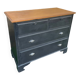Vintage black patina chest of drawers