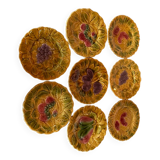 Set of 8 Sarreguemines barbotine dessert plates