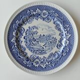 Assiette murale en céramique bleue signée Royal Swan, Angleterre, 1950