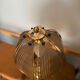 Vintage Hollywood Regency brass and smoked glass lotus table lamp – 19