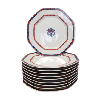 10 asssiettes to dessert / dessert, porcelain from limoges by Raynaud.