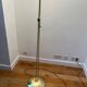 Vintage Italian floor lamp from 1983 in gilded brass and opaline glass – halogen