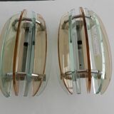 Pair of Murano glass wall sconces from the 1970s.