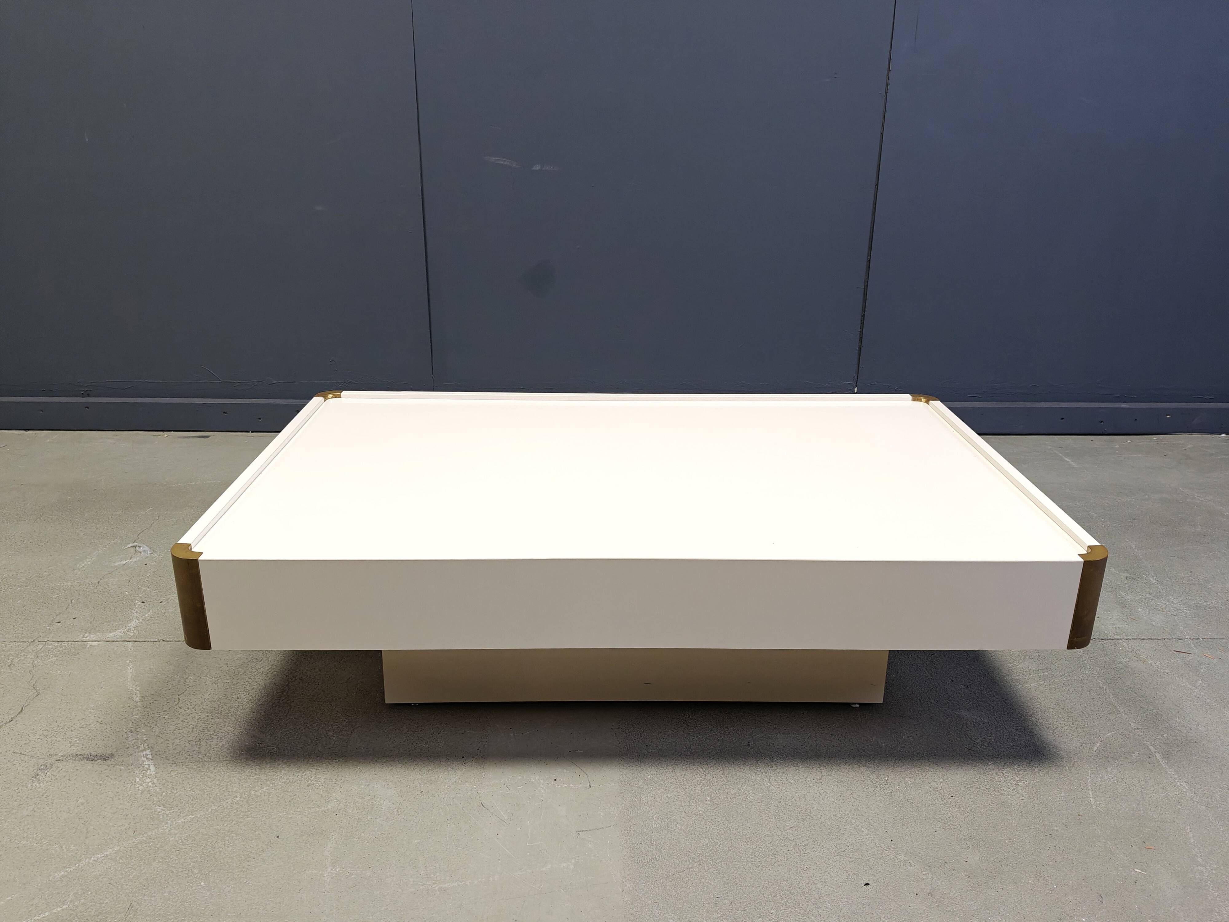 Vintage coffee table attributed to Willy Rizzo, 1970s.