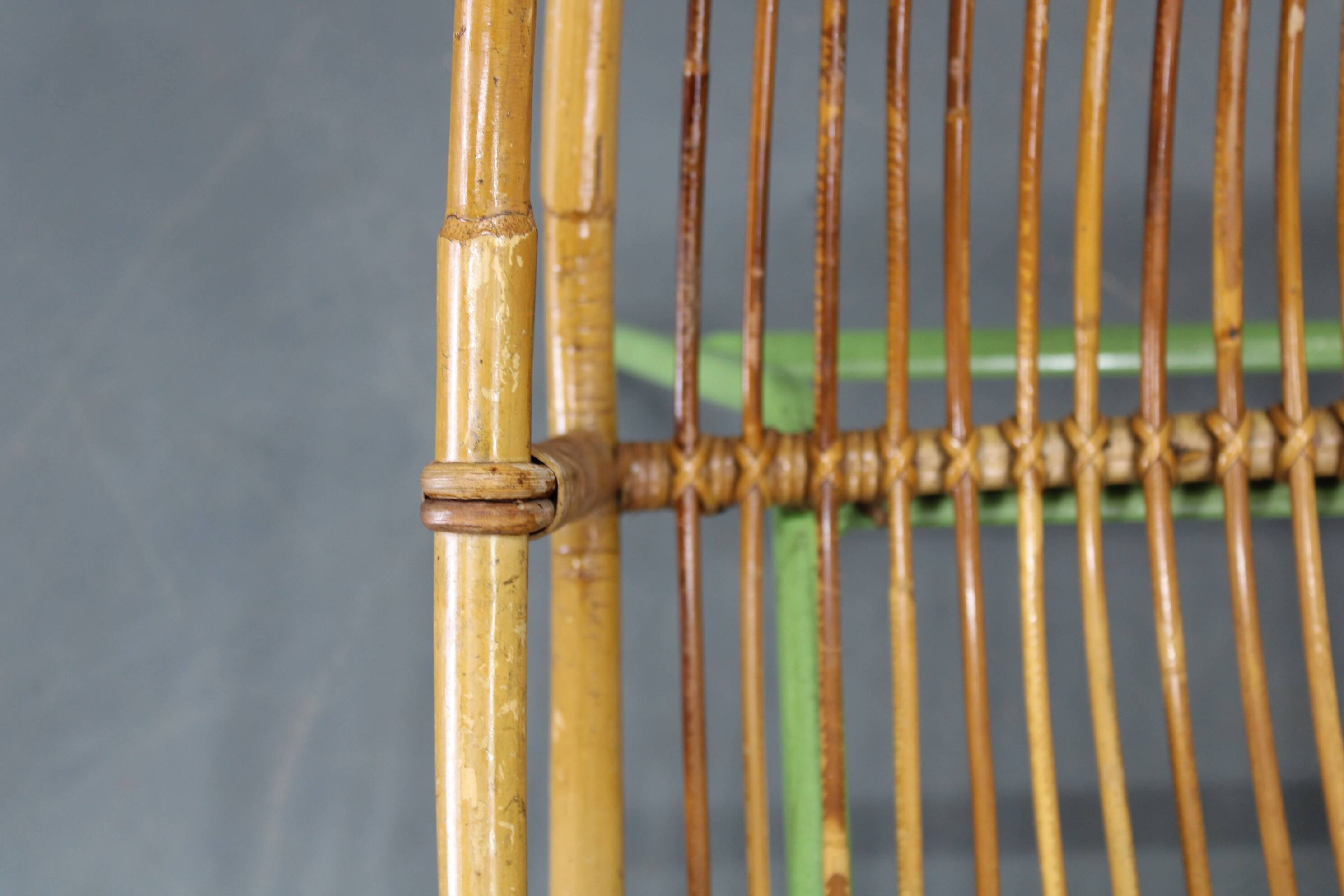 Rare pair of Alan Fuchs for ULUV rattan lounge chairs, Czechoslovakia, 1960s