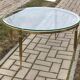 Round Brass Coffee Table with Glass Top, 1970s
