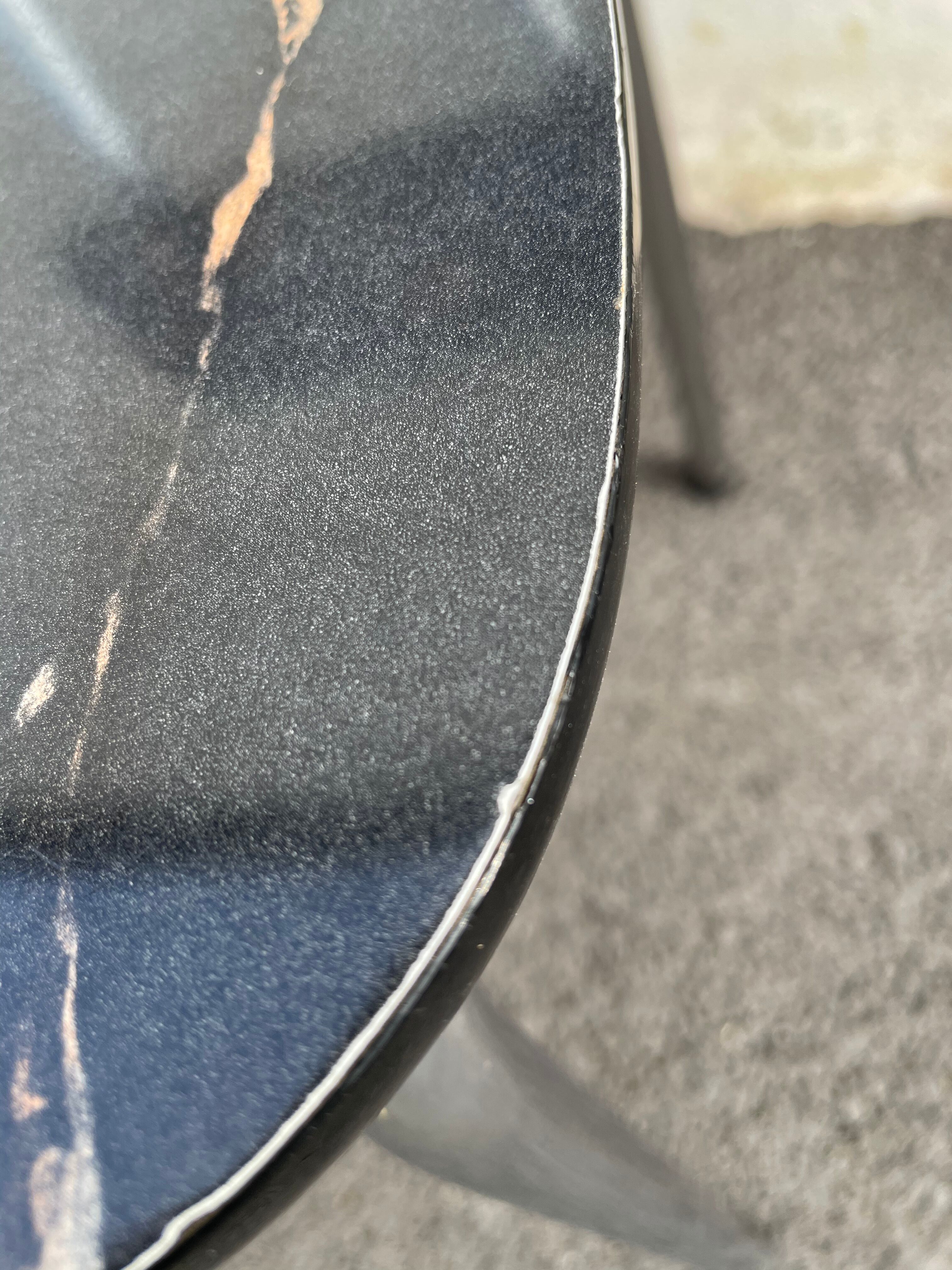 Black marbled formica chairs