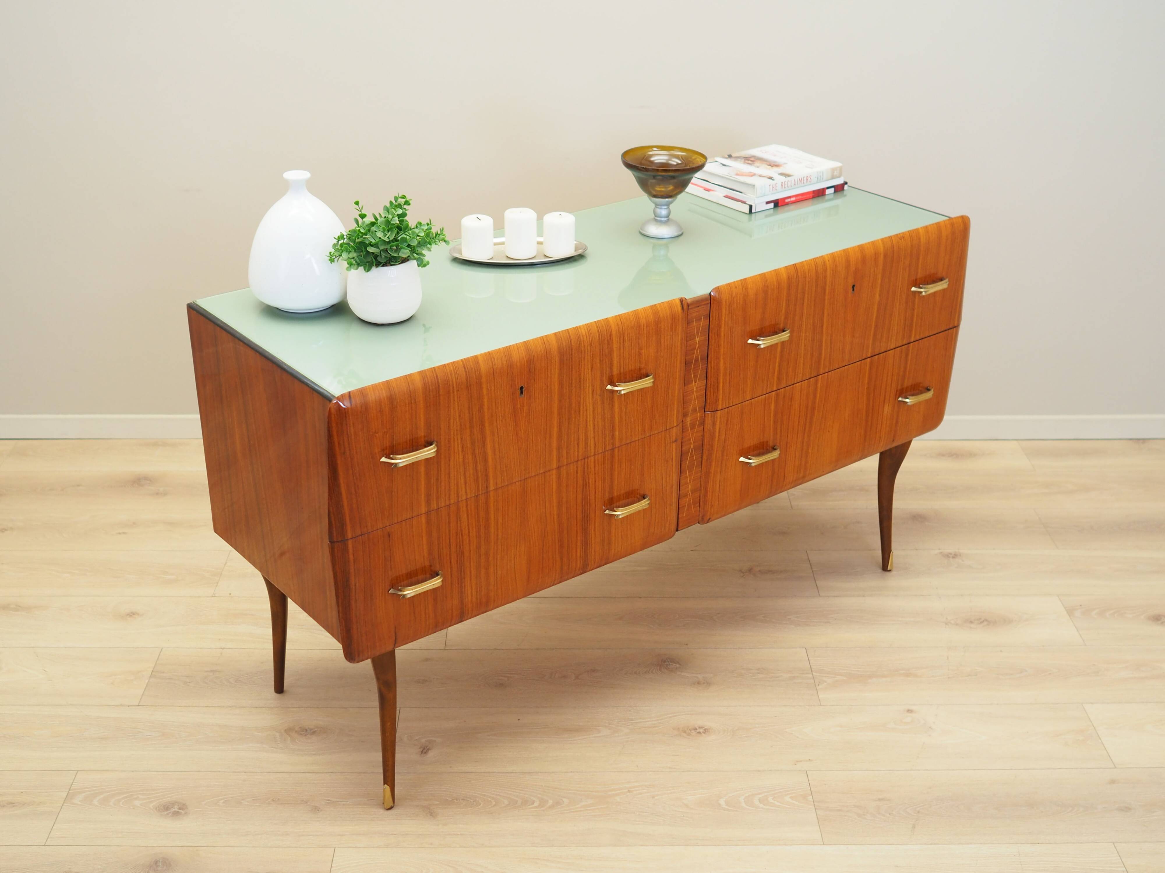 Mahogany chest of drawers, Italian design, 1960s, production: Italy