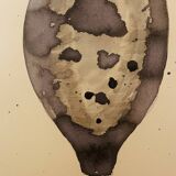 Signed watercolour and ink painting Vase Wabi Sabi Essaouira