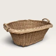 Grand panier à linge ovale en osier