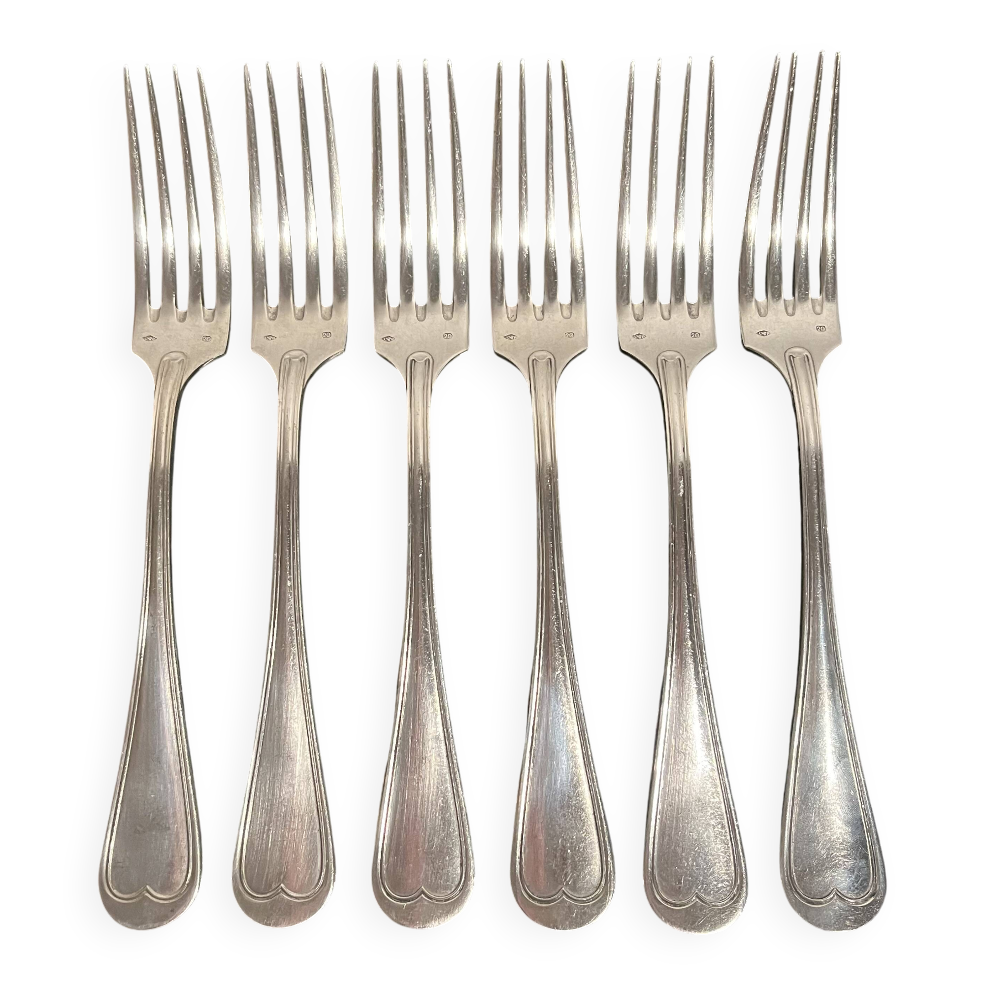 Silver-plated metal forks