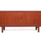 Sideboard with roller shutter doors, Danish, vintage, teak, produced by Dyrlund