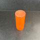 Orange glazed ceramic cylinder vase