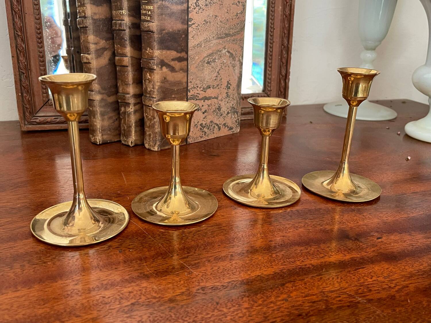 Set of vintage Scandinavian candlesticks