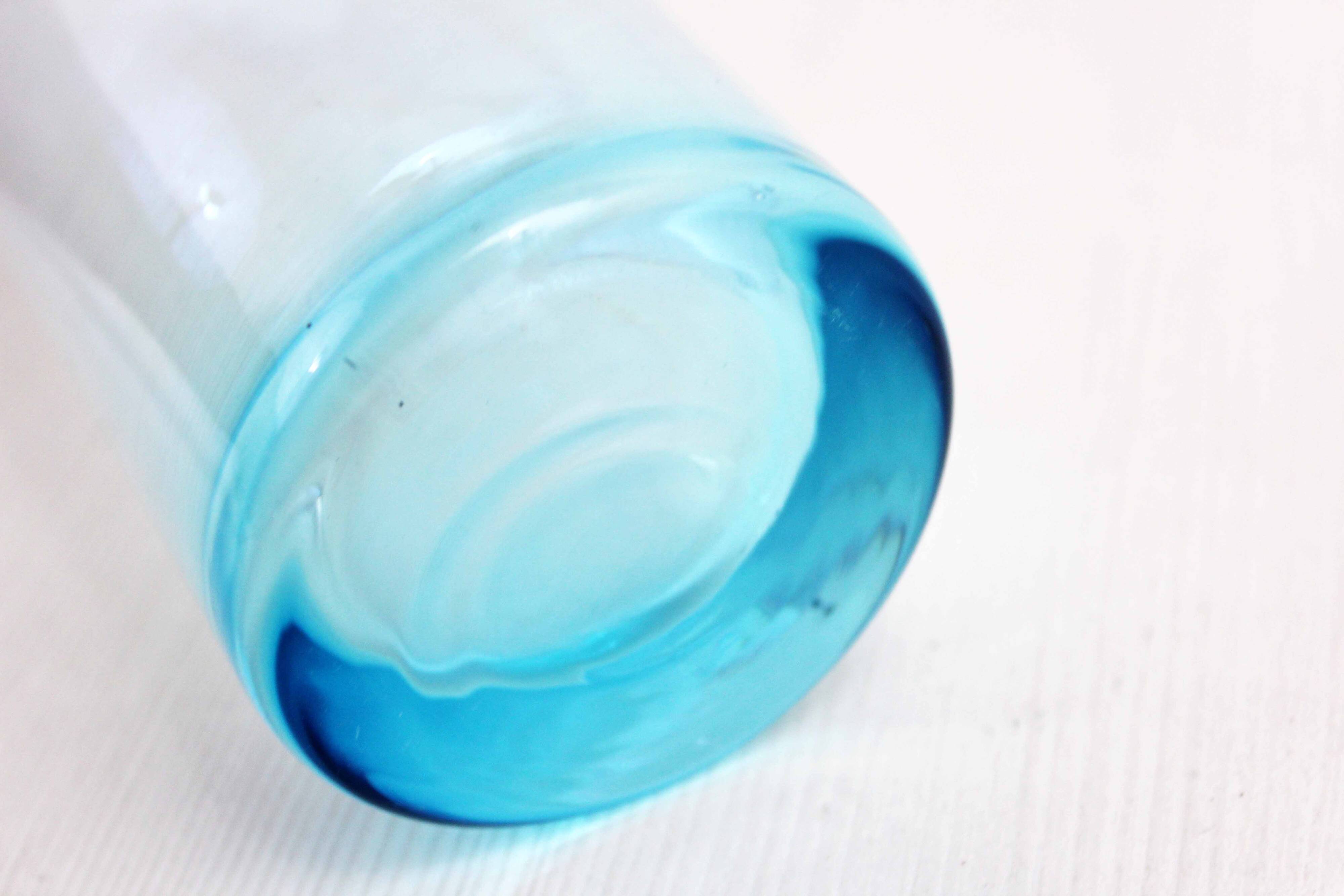 Vintage blue glass bottle