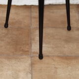 Stool in 1960 1970 vintage red rug