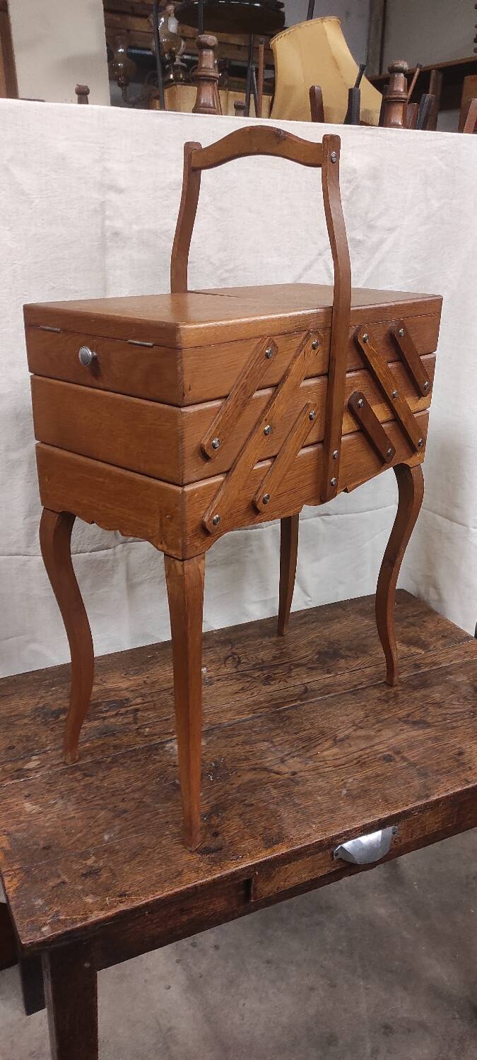 Vintage Worker Vintage Sewing Box on Feet