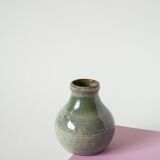 Small glazed stoneware ceramic vase signed, 1970