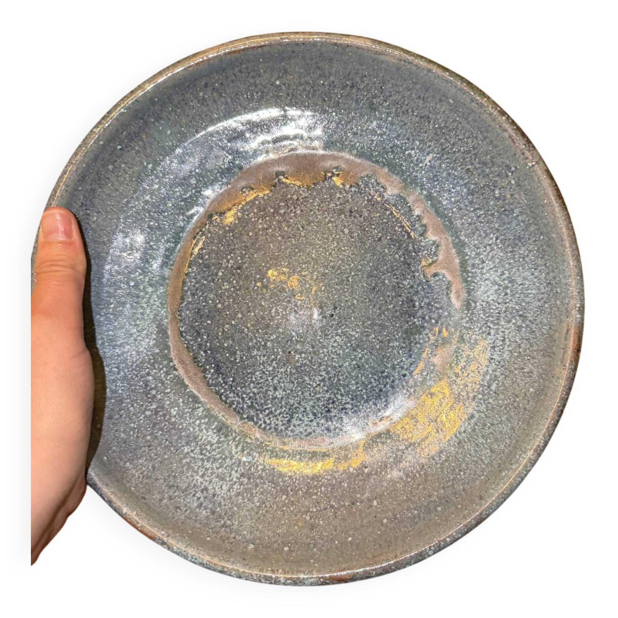 Stoneware plate signed J. Brisy