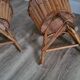 Pair of wicker and bamboo pot covers 70s