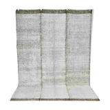 7x10 Dark Green White Handmade Wool Turkish Rug, 200x300Cm SK 242094