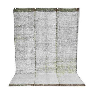 Tapis turc en laine fait main, vert foncé et blanc, 7 x 10 cm, 200 x 300 cm, SK 242094