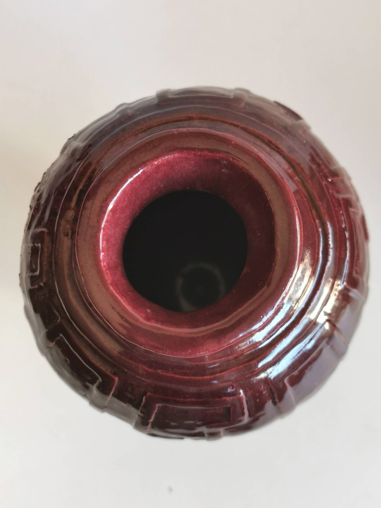 Glazed terracotta vase Art Deco signed WW