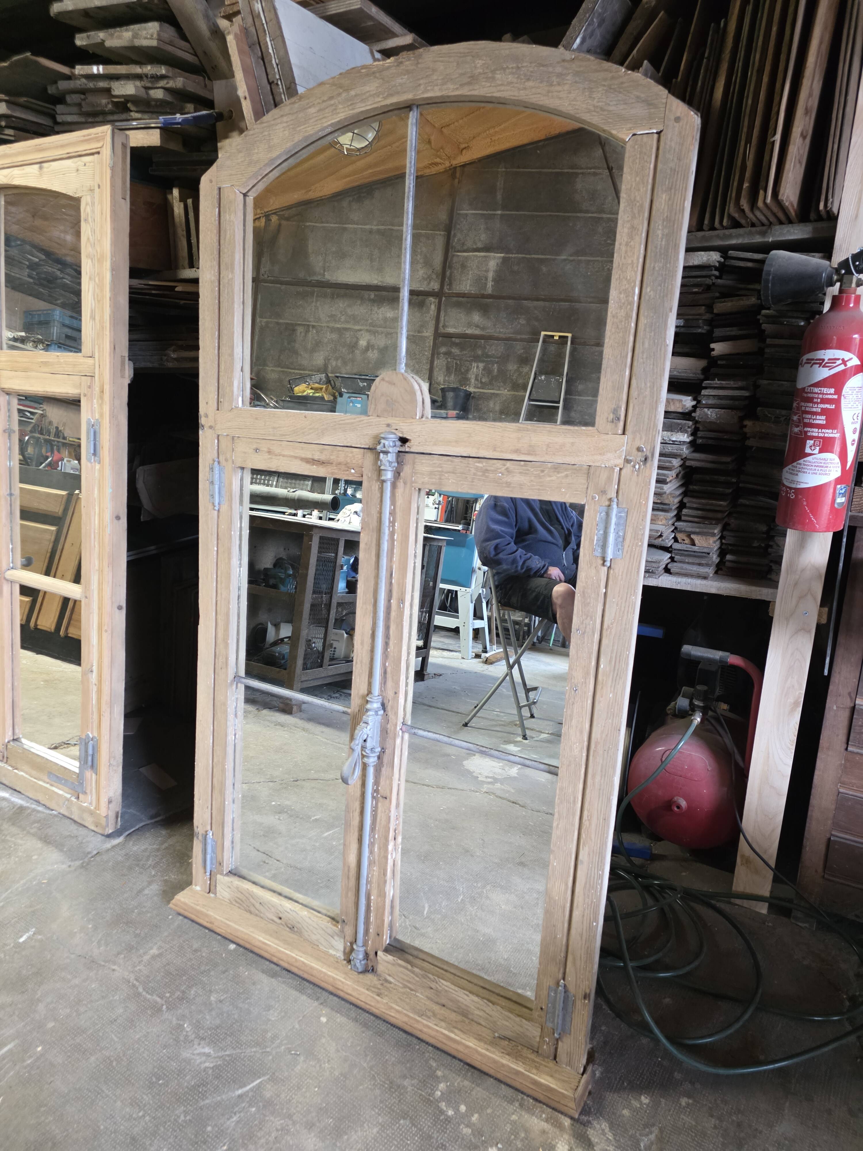 Eighteenth-century oak window mirror.