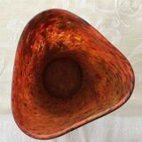 Glass paste vase signed