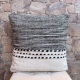 Berber zanafi square cushion cover - handmade - 100% wool and cotton - 45x45cm