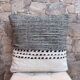 Berber zanafi square cushion cover - handmade - 100% wool and cotton - 45x45cm