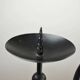Black Painted Metal Cat Candle Holder, Snuffer & Original Label by Gunnar Ander for Ystad-Metall, Sweden, 1950s/60s