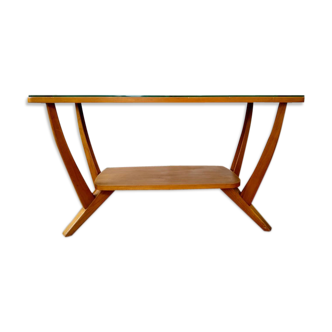 Table basse bois et verre