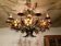 Metal chandelier painted floral decoration 12 lights