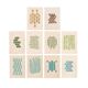 Collection de 10 peintures sur papier tons froids et chauds signées Eawy