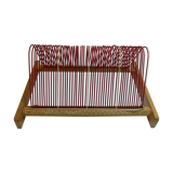 Vinyl storage unit with vintage wooden structure