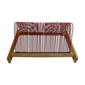 Vinyl storage unit with vintage wooden structure