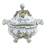 Hand-decorated earthenware soup tureen, Lallier Pottery