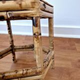 Vintage bamboo stool, plant stand