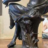 Bronze ancien allégorie des "Arts" sculpture