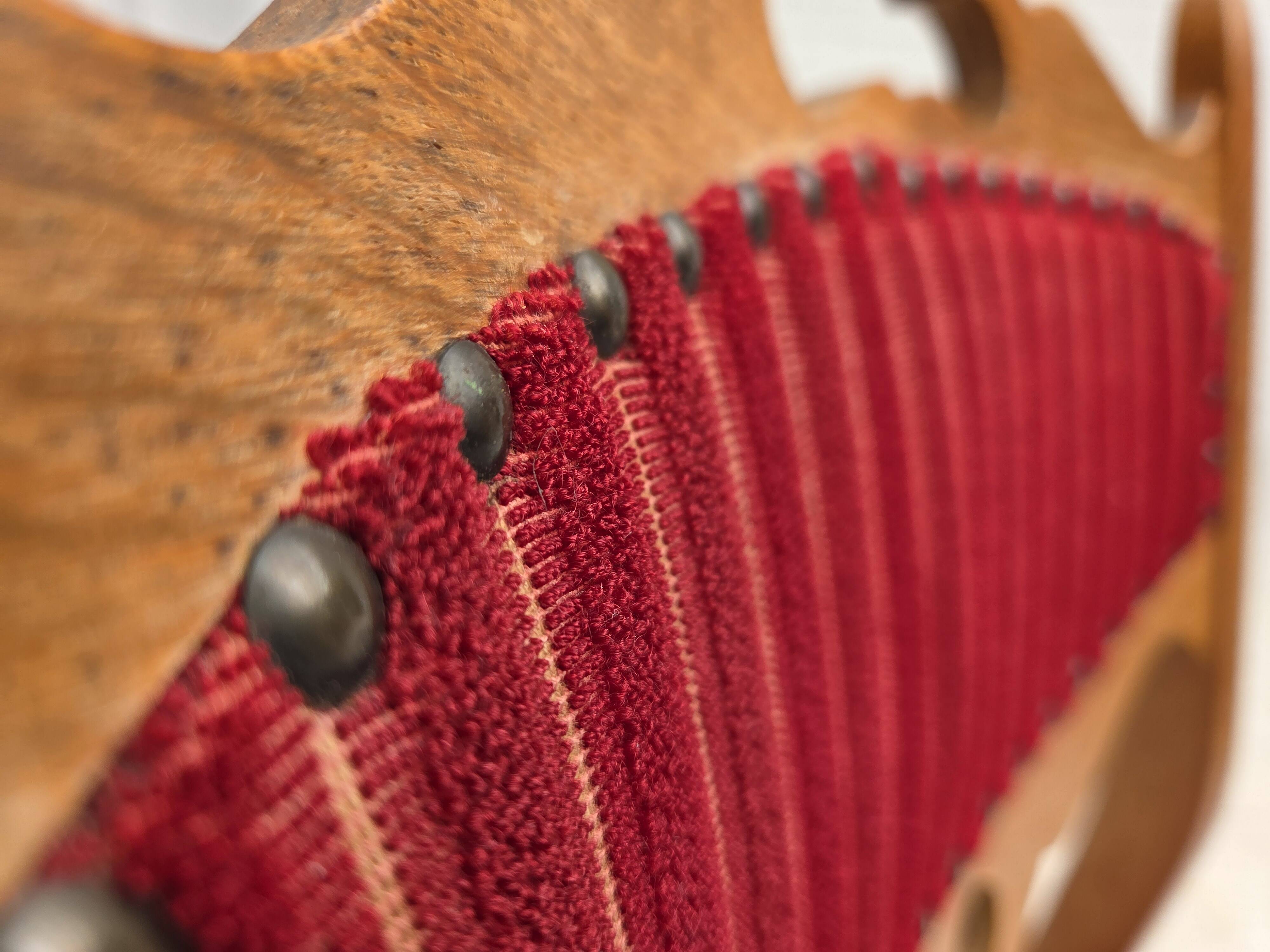 1970s, set of 6 Danish dining chairs, oak wood, furniture wool.