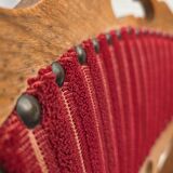 1970s, set of 6 Danish dining chairs, oak wood, furniture wool.