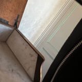 19th-century walnut and marble toilet commode in Louis Philippe style