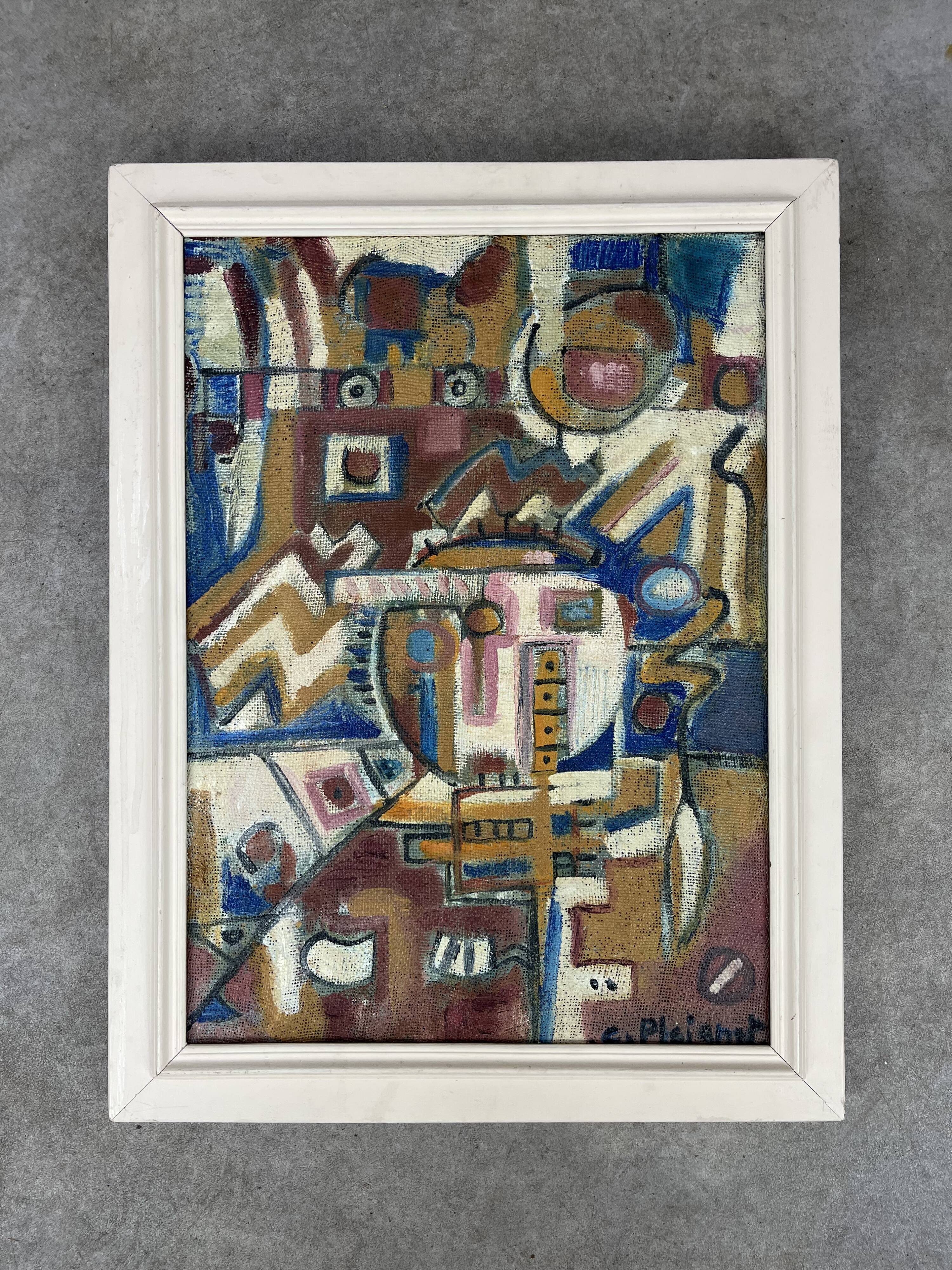 Modern painting art brut inspired by primitive